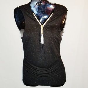 Tricotto Bedazzled Jeweled Sleeveless Top